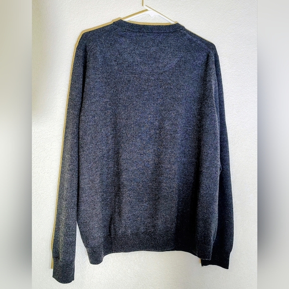 Nordstrom Men’s Shop Extra Fine Merino Wool V-Neck Sweater Gray | Size XL - Picture 10 of 12